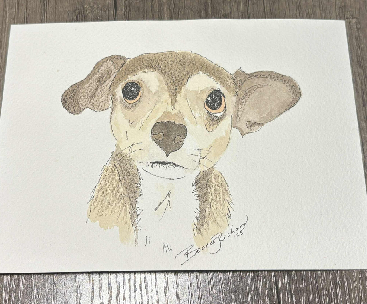 Watercolor pet &amp; ink portrait