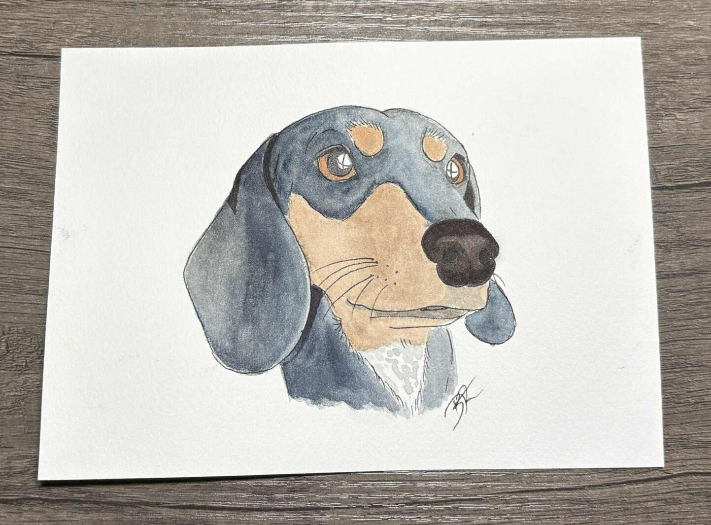 Watercolor pet &amp; ink portrait