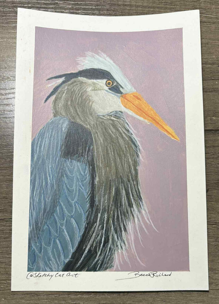 Blue Heron - Acrylic &amp; Mix Media